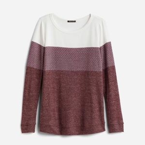 NWT Pink Clover Macy Mixed Material Colorblock Knit Top XL